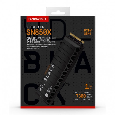 Western Digital Black WD_BLACK™ SN850X NVMe™ SSD POWERED BY SANDISK 1 TB, [With Heatsink]