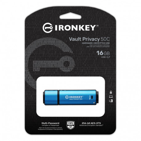 "STICK USB-Stick 16GB Kingston IronKey Vault Privacy 50C AES-256 retail"