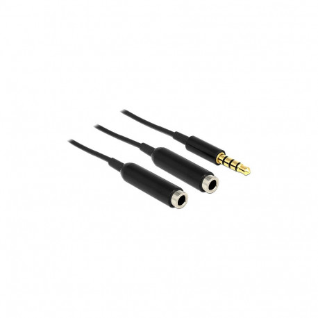 "Kabel Audio Splitter Klinkenstecker 3,5 mm 4 Pin > 2 x Klinkenbuchse 3,5 mm 4 Pin 25 cm"
