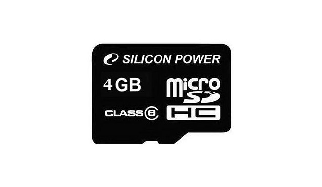 Silicon Power atmiņas karte microSDHC 4GB Class 6