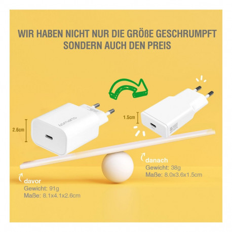 4smarts PDPlug Duos Slim 20W GaN USB-C/A laadija ja USB-C kaabel