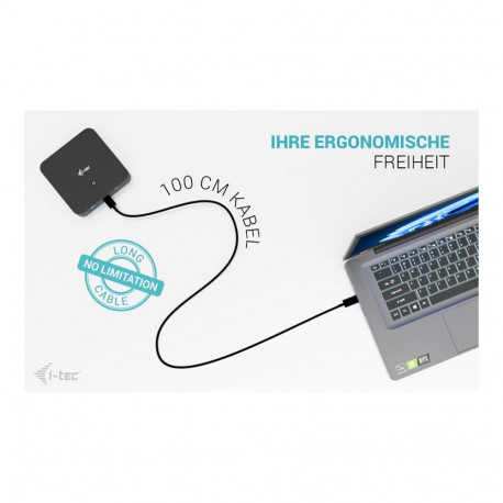 "I-TEC USB-C DS 2 x HDMI 1x DP 1x GLAN 1x USB-C 3.2 3x USB-A 3.2 2x USB 2.0 1x 3.5mm Audio"