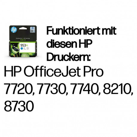"HP 953XL original Ink cartridge F6U16AE BGX Cyan 1.600 Pages"