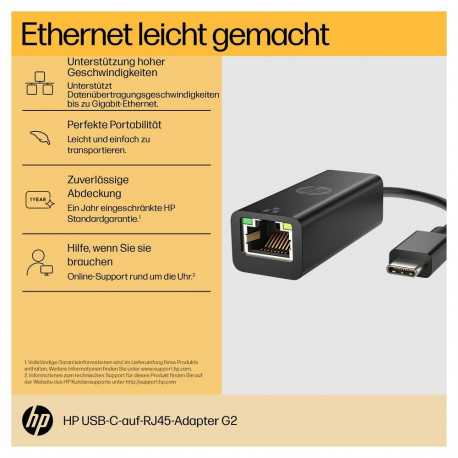 "HP Adapter USB-C -> RJ45 G2-Adapter"