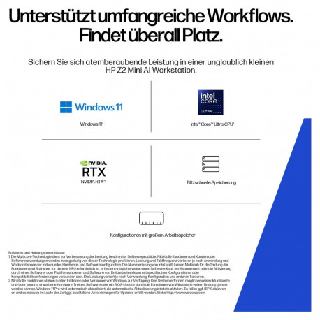 "HP Z2 Mini G1i Intel Core Ultra 7 265 16GB 512GB/SSD NVIDIA RTX A400 4GB W11P 3J"