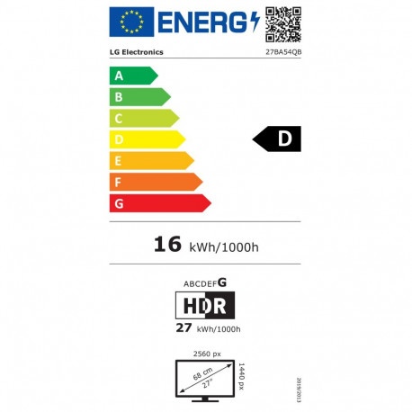 "68,6cm/27"" (2560x1440) LG 27BA54QB-B QHD DP 2x HDMI IPS Pivot 16:9 HDR10"