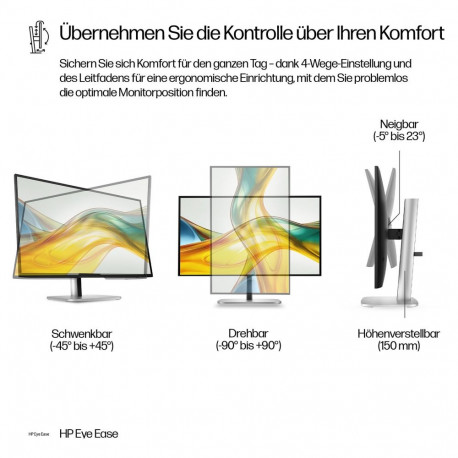 HP monitor Pro 527pq 68,6cm/27" (2560x1440) 16:9 IPS 5ms 100Hz HDMI 2x DisplayPort USB-C USB-Hub VES