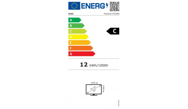 EIZO 61.0cm (24") EV2485-WT 16:10 HDMI+DP+USB-C IPS valge