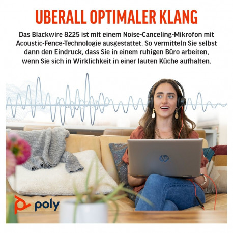 "HP Poly Headset Blackwire C8225-M Stereo USB-C/A Teams"