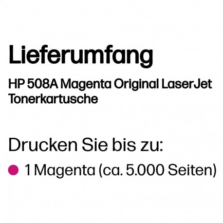 "HP 508A original Toner cartridge CF363A magenta 5.000 pages standard capacity"