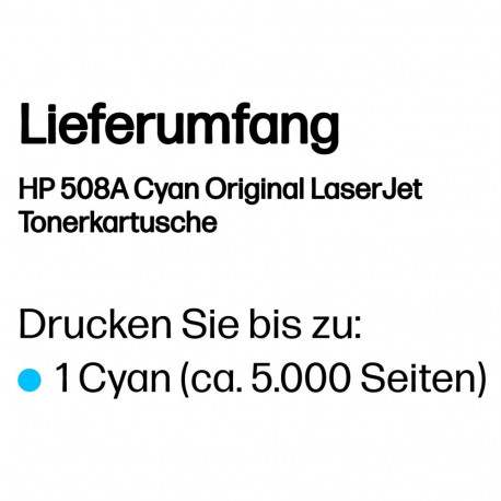 "HP 508A original Toner cartridge CF361A cyan 5.000 pages standard capacity"
