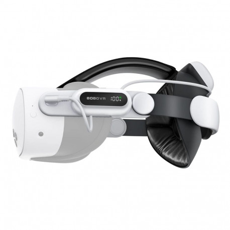 BoboVR E3 Pro Head Strap with Battery for Meta Quest 3 and 3S - White and Black