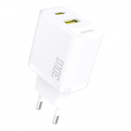 Dudao A27TEU PD 30W GaN USB-A USB-C Wall Charger - White