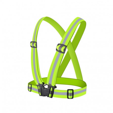 Adjustable reflective harness for a running bike - yellow