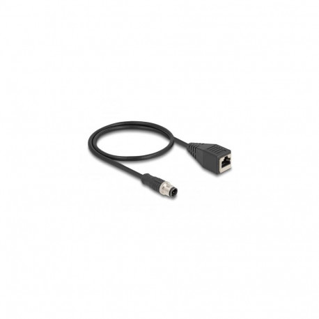 DeLOCK M12 Adapter Cable D-coded 4 pin male to RJ45 female 50 cm