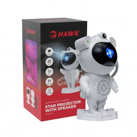 Hawk HW-STAR01 ASTRONAUT Childrens Star Projector with Bluetooth Speaker, Grey