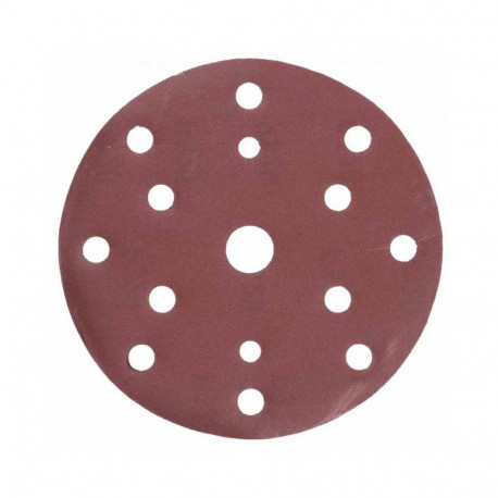 Hogert Abrasive disc, HT8D132, 150mm, G80, 5pcs, with Velcro, 15 holes, aluminum oxide, synthetic re