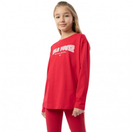 Koszulka dla dziewczynki 4F czerwona HJZ22 JTSDL002 62S 158cm