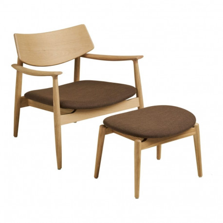 Tugitool OLVERA jalatoega komplekt, looduslik/pruun