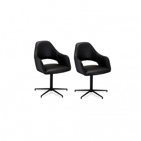 Söögitool LUNA käetugedega pöörlev, must