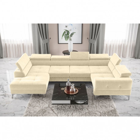 U-kujuline nurgadiivanvoodi Toscania Max I, šampanja