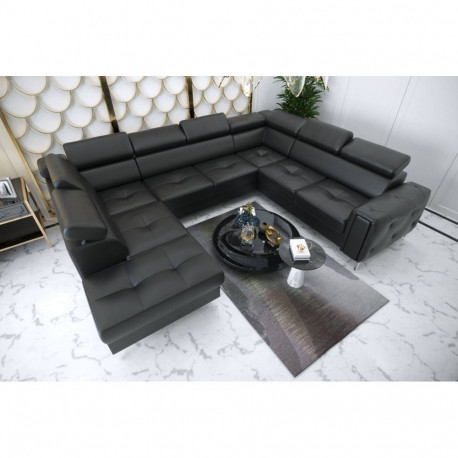 U-kujuline nurgadiivanvoodi Orion Max I, must