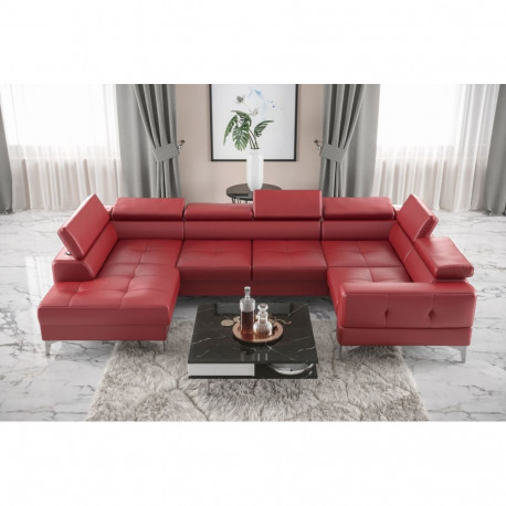 U-kujuline nurgadiivanvoodi Toscania Max I, punane