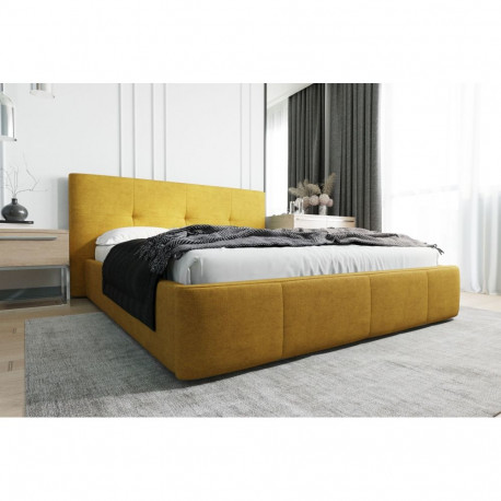 Pesukastiga voodi Venti 200×200 cm, kollane