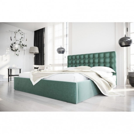 Pesukastiga voodi LOFT 200x200, roheline