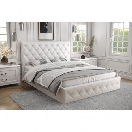 Pesukastiga voodi Roma 140×200 cm, valge