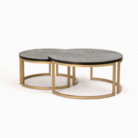 Diivanilaud SEVILLE 2tk, kuldne/must