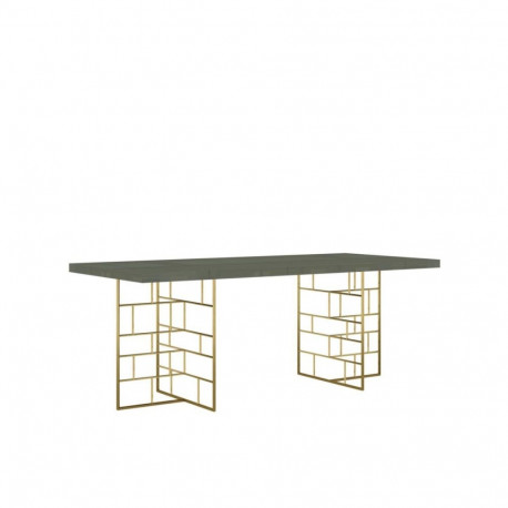 Söögilaud ROSE HILL 200cm, kuldne/roheline