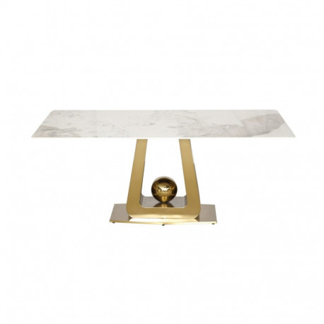 Söögilaud MODIG 180cm, kuldne/valge