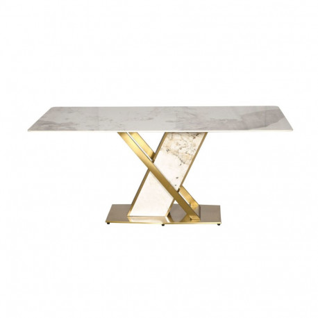 Söögilaud MODIG 180cm, kuldne/valge