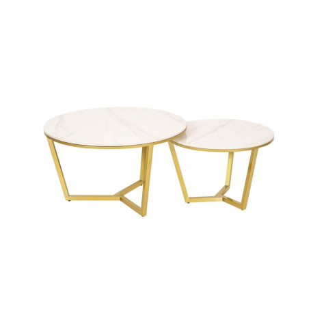 Diivanilaud MODIG 2tk, valge/kuldne