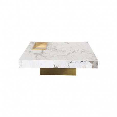 Diivanilaud MODIG 100x100 cm, kuldne/valge