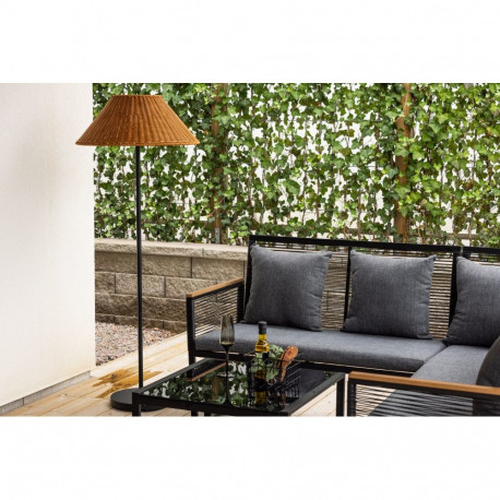 Põrandavalgusti MABIS Ø60cm päikesepatareidega, pruun/must