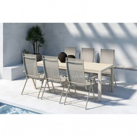 Söögilaud MIRKO koos toolidega LEVANZO 6tk, beež