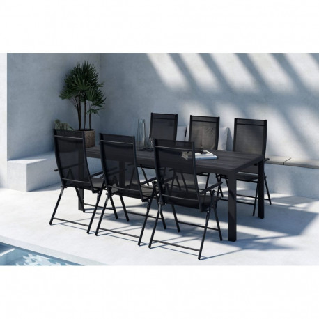 Söögilaua komplekt MIRKO koos toolidega LEVANZO 6-kohaline, must