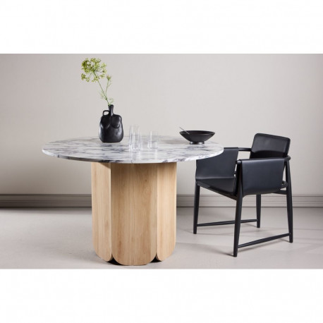 Söögilaud TEKLA ümar ø120 cm, hall/naturaalne