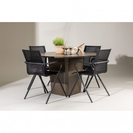 Aiamööbli komplekt SANTA FE ümmargune 4 tooliga