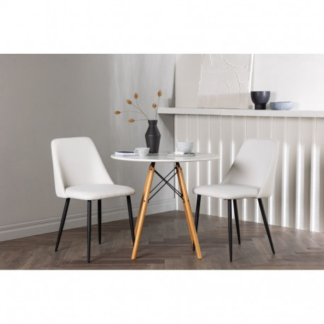 Söögitoakomplekt DANBURI&NIGHT 2 tooli, valge/must