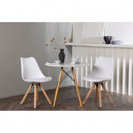 Söögilaudade komplekt DANBURI koos toolidega ZENO 2-kohaline, valge