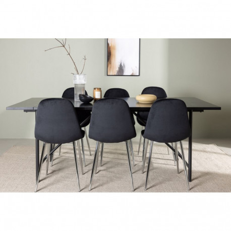 Söögitoa komplekt ASTRID&POLAR 6 tooli, must