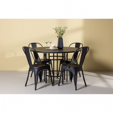 Söögitoa komplekt COPENHAGEN&TEMPE 4 tooli, must