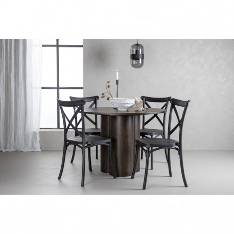 Söögitoa komplekt OLIVIA 4 tooliga, pruun/must