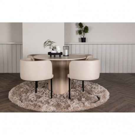 Söögitoa komplekt OLIVIA & SIMRISHAMN 4 tooliga, valge/beež