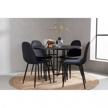 Söögitoa komplekt COPENHAGEN&POLAR 4 tooli, must