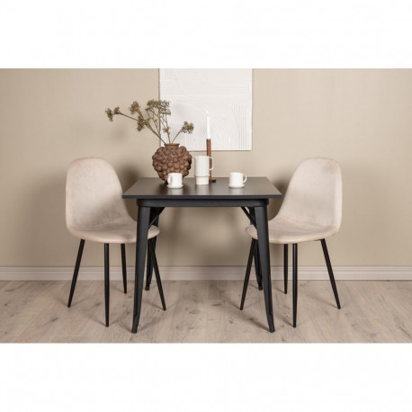 Söögitoa komplekt TEMPE&POLAR 2 tooli, must/beež