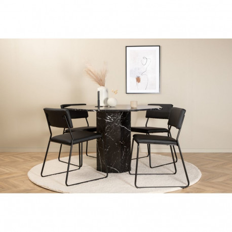 Söögitoa komplekt MARBS & KENTH 4 tooliga, must